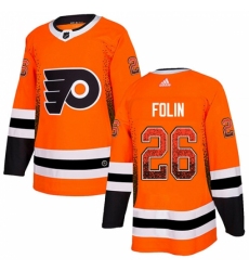 Men's Adidas Philadelphia Flyers #26 Christian Folin Authentic Orange Drift Fashion NHL Jersey