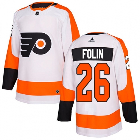 Men's Adidas Philadelphia Flyers #26 Christian Folin Authentic White Away NHL Jersey Men's Adidas Philadelphia Flyers #26 Christian Folin Authentic White Away NHL Jersey