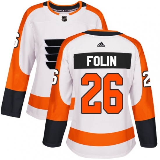 Women's Adidas Philadelphia Flyers #26 Christian Folin Authentic White Away NHL Jersey Women's Adidas Philadelphia Flyers #26 Christian Folin Authentic White Away NHL Jersey