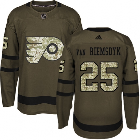 Men's Adidas Philadelphia Flyers #25 James Van Riemsdyk Authentic Green Salute to Service NHL Jersey Men's Adidas Philadelphia Flyers #25 James Van Riemsdyk Authentic Green Salute to Service NHL Jersey