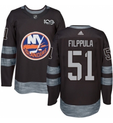 Men's Adidas New York Islanders #51 Valtteri Filppula Authentic Black 1917-2017 100th Anniversary NHL Jersey