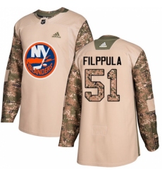 Men's Adidas New York Islanders #51 Valtteri Filppula Authentic Camo Veterans Day Practice NHL Jersey