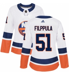 Women's Adidas New York Islanders #51 Valtteri Filppula Authentic White Away NHL Jersey
