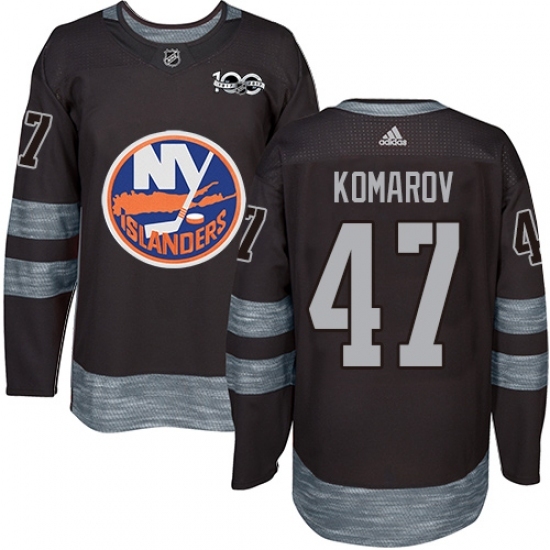 Men's Adidas New York Islanders #47 Leo Komarov Authentic Black 1917-2017 100th Anniversary NHL Jersey Men's Adidas New York Islanders #47 Leo Komarov Authentic Black 1917-2017 100th Anniversary NHL Jersey