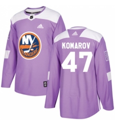Men's Adidas New York Islanders #47 Leo Komarov Authentic Purple Fights Cancer Practice NHL Jersey Men's Adidas New York Islanders #47 Leo Komarov Authentic Purple Fights Cancer Practice NHL Jersey