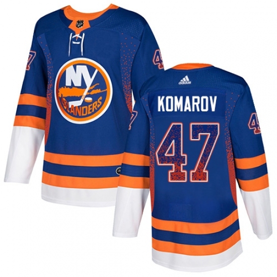 Men's Adidas New York Islanders #47 Leo Komarov Authentic Royal Blue Drift Fashion NHL Jersey Men's Adidas New York Islanders #47 Leo Komarov Authentic Royal Blue Drift Fashion NHL Jersey