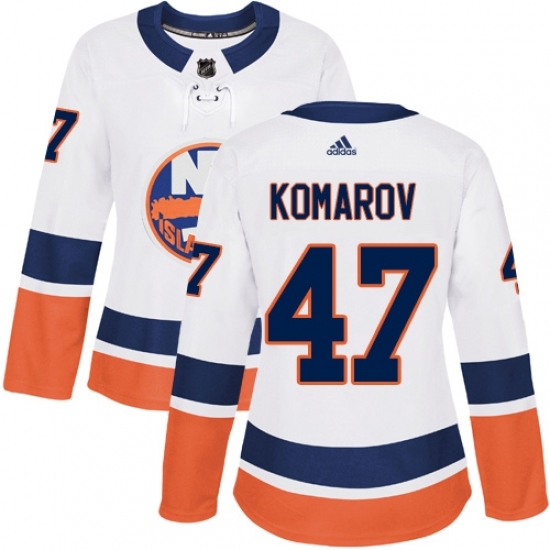 Women's Adidas New York Islanders #47 Leo Komarov Authentic White Away NHL Jersey Women's Adidas New York Islanders #47 Leo Komarov Authentic White Away NHL Jersey