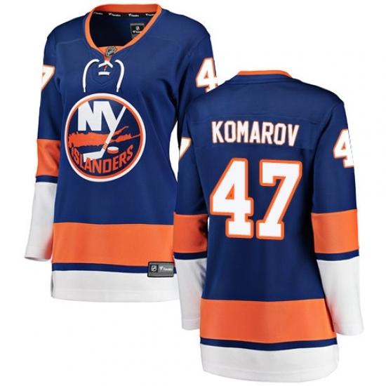 Women's New York Islanders #47 Leo Komarov Fanatics Branded Royal Blue Home Breakaway NHL Jersey Women's New York Islanders #47 Leo Komarov Fanatics Branded Royal Blue Home Breakaway NHL Jersey