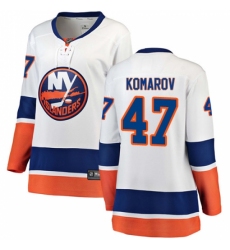 Women's New York Islanders #47 Leo Komarov Fanatics Branded White Away Breakaway NHL Jersey Women's New York Islanders #47 Leo Komarov Fanatics Branded White Away Breakaway NHL Jersey
