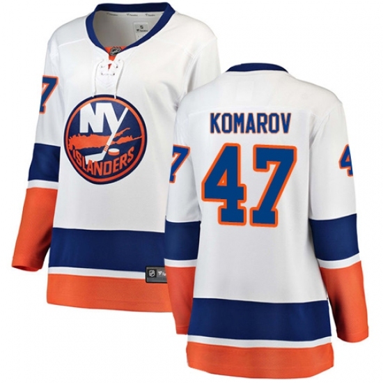 Women's New York Islanders #47 Leo Komarov Fanatics Branded White Away Breakaway NHL Jersey Women's New York Islanders #47 Leo Komarov Fanatics Branded White Away Breakaway NHL Jersey