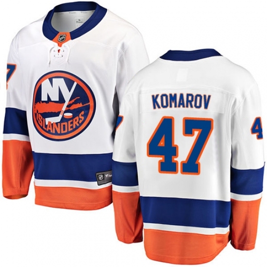 Youth New York Islanders #47 Leo Komarov Fanatics Branded White Away Breakaway NHL Jersey Youth New York Islanders #47 Leo Komarov Fanatics Branded White Away Breakaway NHL Jersey