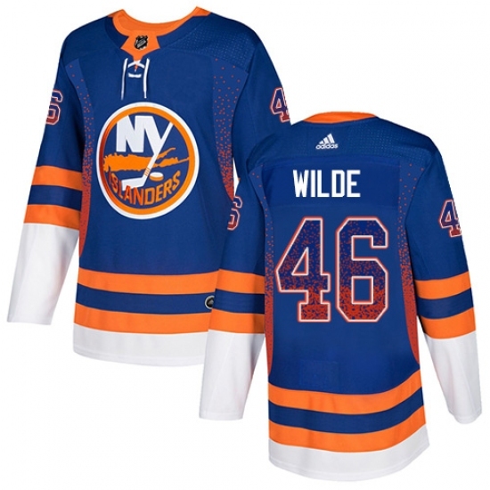 Men's Adidas New York Islanders #46 Bode Wilde Authentic Royal Blue Drift Fashion NHL Jersey Men's Adidas New York Islanders #46 Bode Wilde Authentic Royal Blue Drift Fashion NHL Jersey