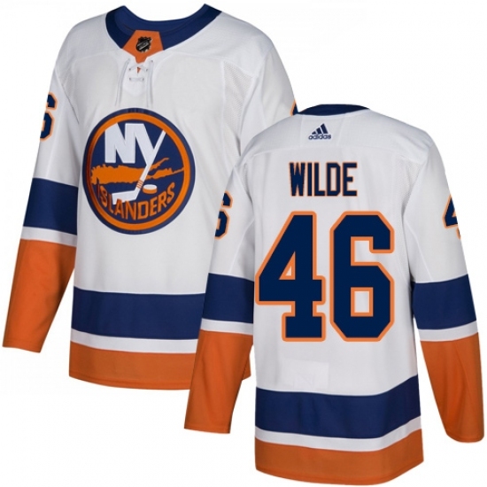 Men's Adidas New York Islanders #46 Bode Wilde Authentic White Away NHL Jersey Men's Adidas New York Islanders #46 Bode Wilde Authentic White Away NHL Jersey