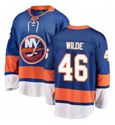Men's New York Islanders #46 Bode Wilde Fanatics Branded Royal Blue Home Breakaway NHL Jersey Men's New York Islanders #46 Bode Wilde Fanatics Branded Royal Blue Home Breakaway NHL Jersey