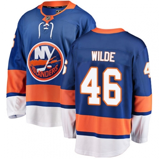 Men's New York Islanders #46 Bode Wilde Fanatics Branded Royal Blue Home Breakaway NHL Jersey Men's New York Islanders #46 Bode Wilde Fanatics Branded Royal Blue Home Breakaway NHL Jersey