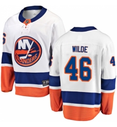 Men's New York Islanders #46 Bode Wilde Fanatics Branded White Away Breakaway NHL Jersey Men's New York Islanders #46 Bode Wilde Fanatics Branded White Away Breakaway NHL Jersey