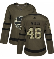 Women's Adidas New York Islanders #46 Bode Wilde Authentic Green Salute to Service NHL Jersey Women's Adidas New York Islanders #46 Bode Wilde Authentic Green Salute to Service NHL Jersey