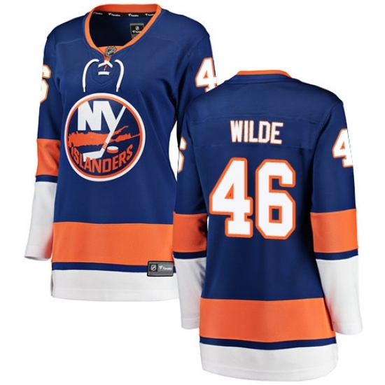 Women's New York Islanders #46 Bode Wilde Fanatics Branded Royal Blue Home Breakaway NHL Jersey Women's New York Islanders #46 Bode Wilde Fanatics Branded Royal Blue Home Breakaway NHL Jersey