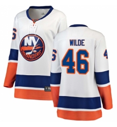 Women's New York Islanders #46 Bode Wilde Fanatics Branded White Away Breakaway NHL Jersey Women's New York Islanders #46 Bode Wilde Fanatics Branded White Away Breakaway NHL Jersey