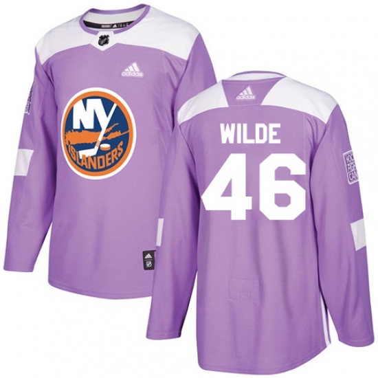 Youth Adidas New York Islanders #46 Bode Wilde Authentic Purple Fights Cancer Practice NHL Jersey Youth Adidas New York Islanders #46 Bode Wilde Authentic Purple Fights Cancer Practice NHL Jersey