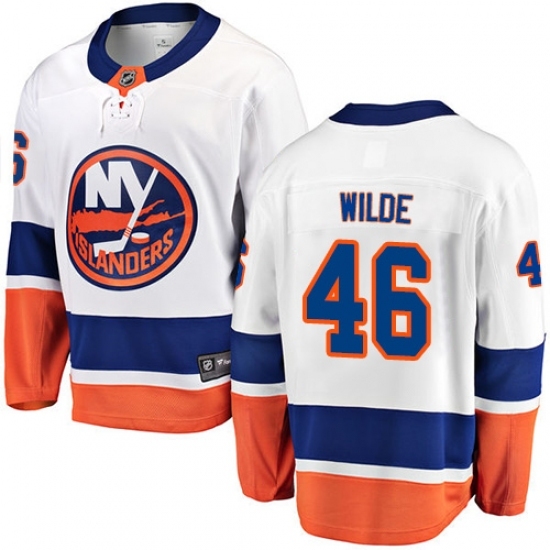 Youth New York Islanders #46 Bode Wilde Fanatics Branded White Away Breakaway NHL Jersey Youth New York Islanders #46 Bode Wilde Fanatics Branded White Away Breakaway NHL Jersey