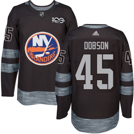 Men's Adidas New York Islanders #45 Noah Dobson Authentic Black 1917-2017 100th Anniversary NHL Jersey Men's Adidas New York Islanders #45 Noah Dobson Authentic Black 1917-2017 100th Anniversary NHL Jersey