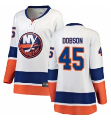 Women's New York Islanders #45 Noah Dobson Fanatics Branded White Away Breakaway NHL Jersey Women's New York Islanders #45 Noah Dobson Fanatics Branded White Away Breakaway NHL Jersey