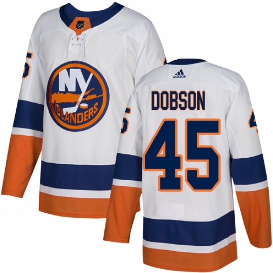 Youth Adidas New York Islanders #45 Noah Dobson Authentic White Away NHL Jersey Youth Adidas New York Islanders #45 Noah Dobson Authentic White Away NHL Jersey