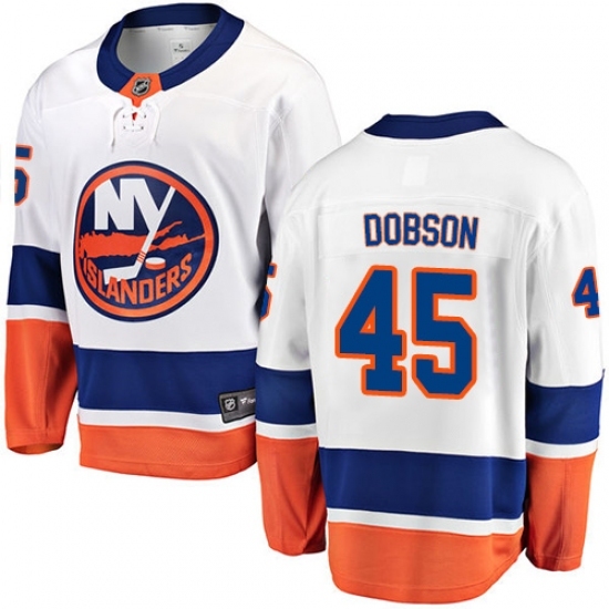 Youth New York Islanders #45 Noah Dobson Fanatics Branded White Away Breakaway NHL Jersey Youth New York Islanders #45 Noah Dobson Fanatics Branded White Away Breakaway NHL Jersey