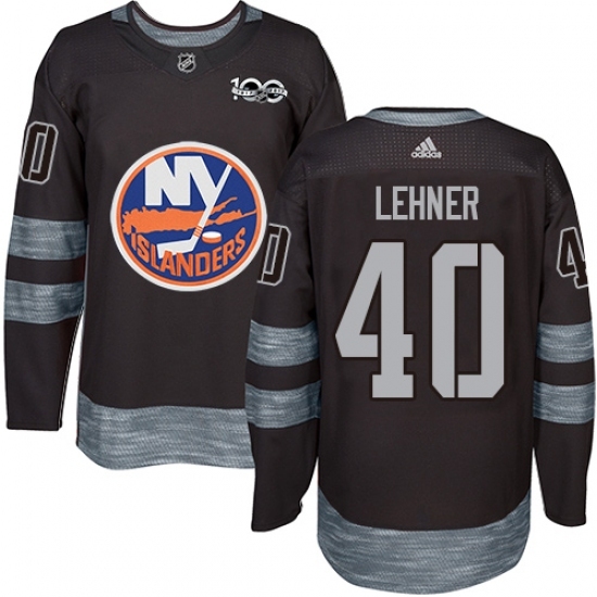 Men's Adidas New York Islanders #40 Robin Lehner Authentic Black 1917-2017 100th Anniversary NHL Jersey Men's Adidas New York Islanders #40 Robin Lehner Authentic Black 1917-2017 100th Anniversary NHL Jersey