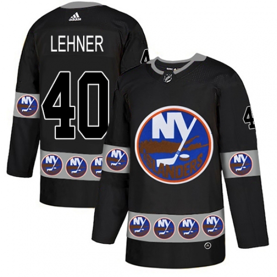 Men's Adidas New York Islanders #40 Robin Lehner Authentic Black Team Logo Fashion NHL Jersey Men's Adidas New York Islanders #40 Robin Lehner Authentic Black Team Logo Fashion NHL Jersey