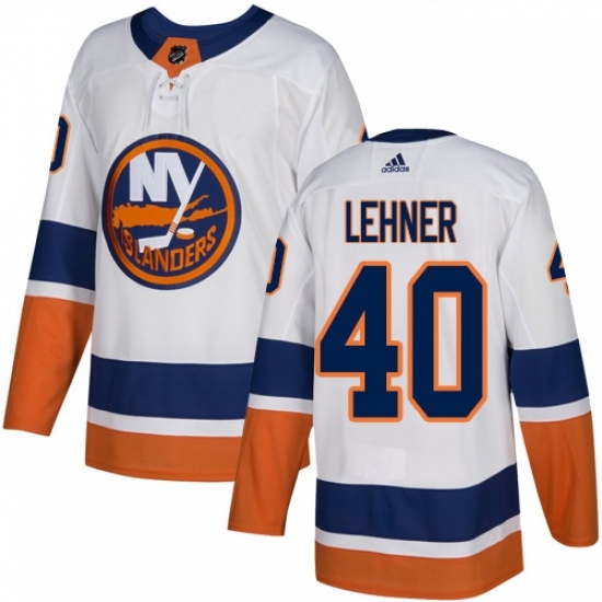 Men's Adidas New York Islanders #40 Robin Lehner Authentic White Away NHL Jersey Men's Adidas New York Islanders #40 Robin Lehner Authentic White Away NHL Jersey