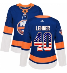 Women's Adidas New York Islanders #40 Robin Lehner Authentic Royal Blue USA Flag Fashion NHL Jersey Women's Adidas New York Islanders #40 Robin Lehner Authentic Royal Blue USA Flag Fashion NHL Jersey