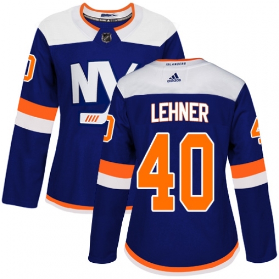 Women's Adidas New York Islanders #40 Robin Lehner Premier Blue Alternate NHL Jersey Women's Adidas New York Islanders #40 Robin Lehner Premier Blue Alternate NHL Jersey