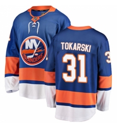 Men's New York Islanders #31 Dustin Tokarski Fanatics Branded Royal Blue Home Breakaway NHL Jersey