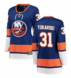Women's New York Islanders #31 Dustin Tokarski Fanatics Branded Royal Blue Home Breakaway NHL Jersey