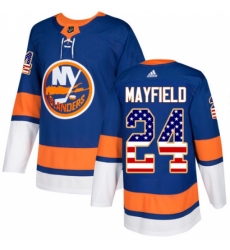 Men's Adidas New York Islanders #24 Scott Mayfield Authentic Royal Blue USA Flag Fashion NHL Jersey