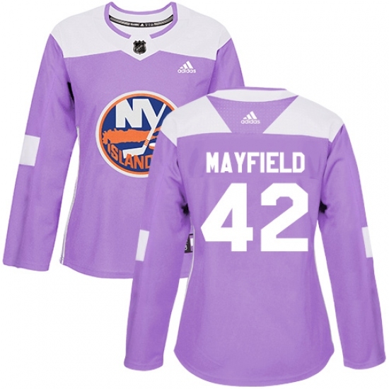 Women's Adidas New York Islanders #42 Scott Mayfield Authentic Purple Fights Cancer Practice NHL Jersey Women's Adidas New York Islanders #42 Scott Mayfield Authentic Purple Fights Cancer Practice NHL Jersey