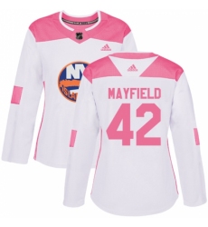 Women's Adidas New York Islanders #42 Scott Mayfield Authentic White/Pink Fashion NHL Jersey