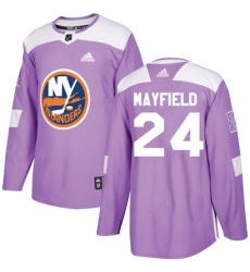 Youth Adidas New York Islanders #24 Scott Mayfield Authentic Purple Fights Cancer Practice NHL Jersey