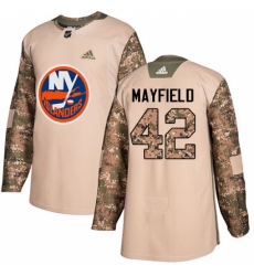 Youth Adidas New York Islanders #42 Scott Mayfield Authentic Camo Veterans Day Practice NHL Jersey