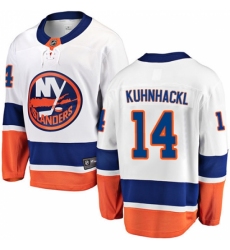 Men's New York Islanders #14 Tom Kuhnhackl Fanatics Branded White Away Breakaway NHL Jersey