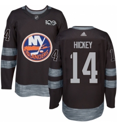 Men's Adidas New York Islanders #14 Thomas Hickey Authentic Black 1917-2017 100th Anniversary NHL Jersey