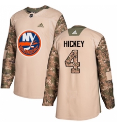 Men's Adidas New York Islanders #4 Thomas Hickey Authentic Camo Veterans Day Practice NHL Jersey