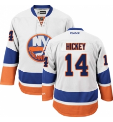 Men's Reebok New York Islanders #14 Thomas Hickey Authentic White Away NHL Jersey