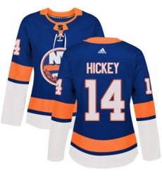 Women's Adidas New York Islanders #14 Thomas Hickey Authentic Royal Blue Home NHL Jersey