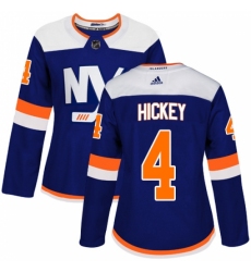 Women's Adidas New York Islanders #4 Thomas Hickey Premier Blue Alternate NHL Jersey