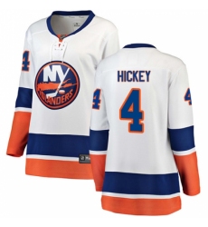 Women's New York Islanders #4 Thomas Hickey Fanatics Branded White Away Breakaway NHL Jersey