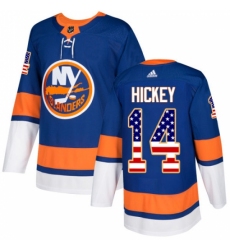 Youth Adidas New York Islanders #14 Thomas Hickey Authentic Royal Blue USA Flag Fashion NHL Jersey