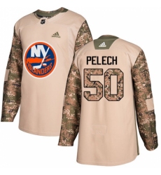 Men's Adidas New York Islanders #50 Adam Pelech Authentic Camo Veterans Day Practice NHL Jersey